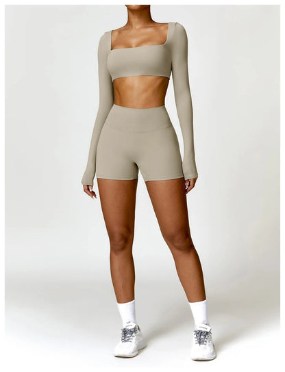 Beige Soft Sculpt Long Sleeve