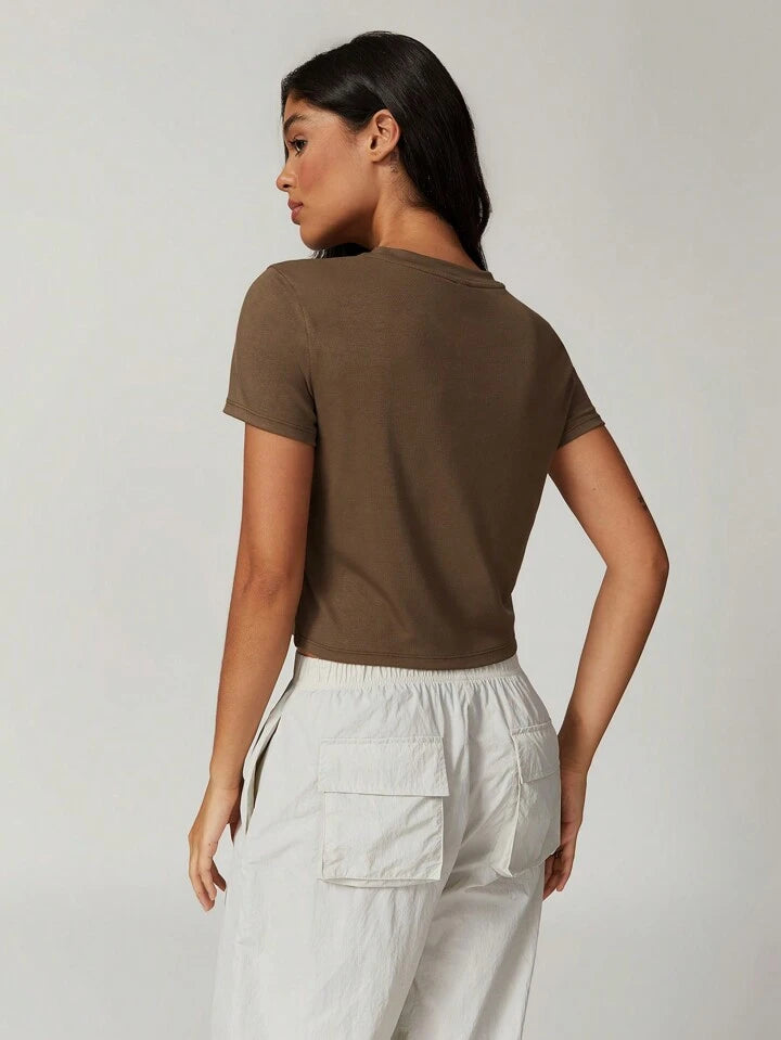 Dry Classic Gray Cropped Short-Sleeve Tee