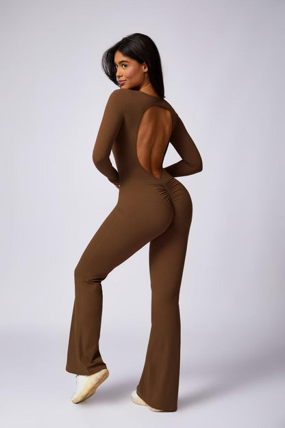 Karter Flared Brown Jumpsuit