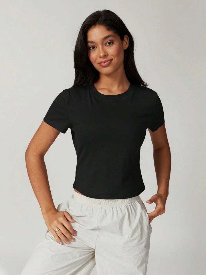 Dry Classic Gray Cropped Short-Sleeve Tee