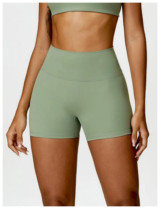 Ivy Green Sculpt Scrunch Biker Shorts 4"