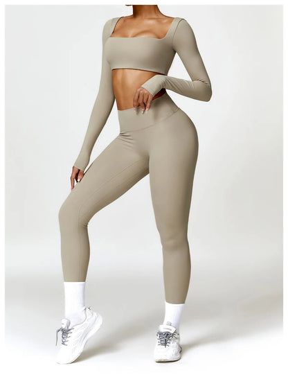 Beige Soft Sculpt Long Sleeve