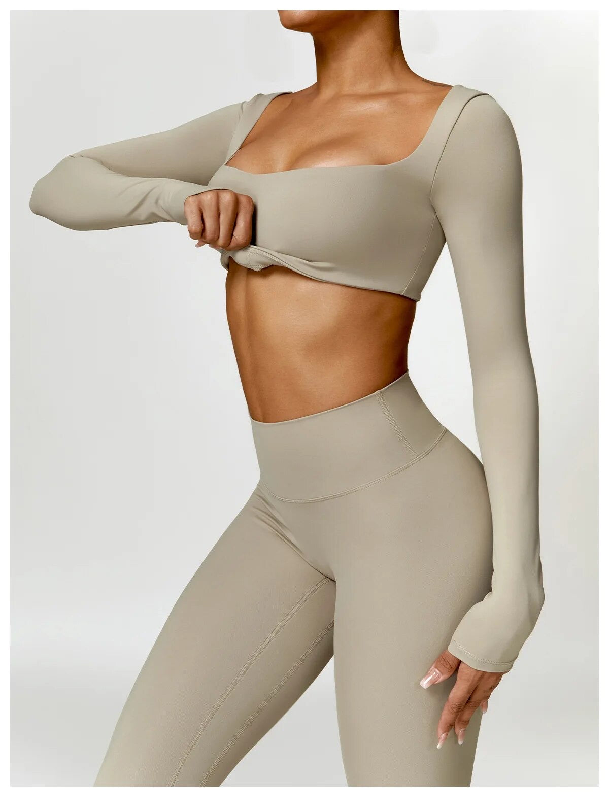 Beige Soft Sculpt Long Sleeve